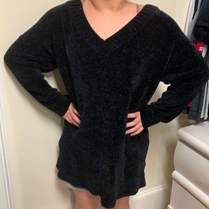Velvet yarn sweater dress